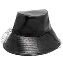 Load image into Gallery viewer, Dior Bucket hat with tulle Size 57 Black95TDD924G135 Polyurethane50% Cotton34% Polyester16%
