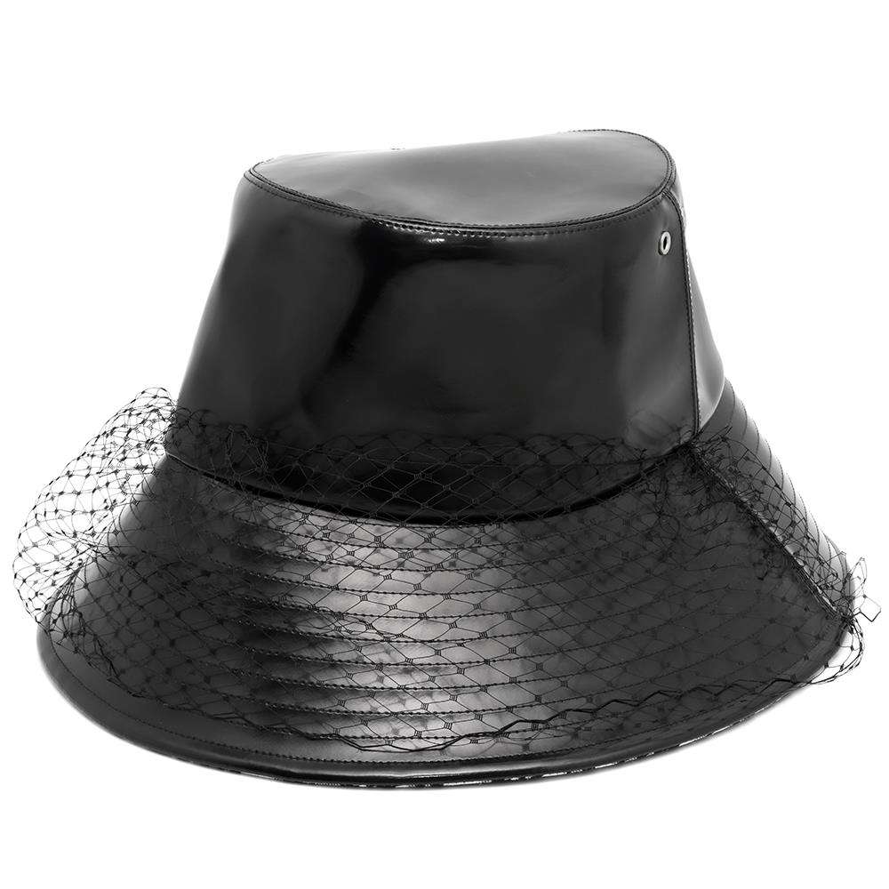 Dior Bucket hat with tulle Size 57 Black95TDD924G135 Polyurethane50% Cotton34% Polyester16%