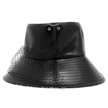 Load image into Gallery viewer, Dior Bucket hat with tulle Size 57 Black95TDD924G135 Polyurethane50% Cotton34% Polyester16%
