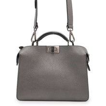 Load image into Gallery viewer, FENDI Peekaboo 2WAY Business Bag MetalicGray7VA530 Leather Size Small
