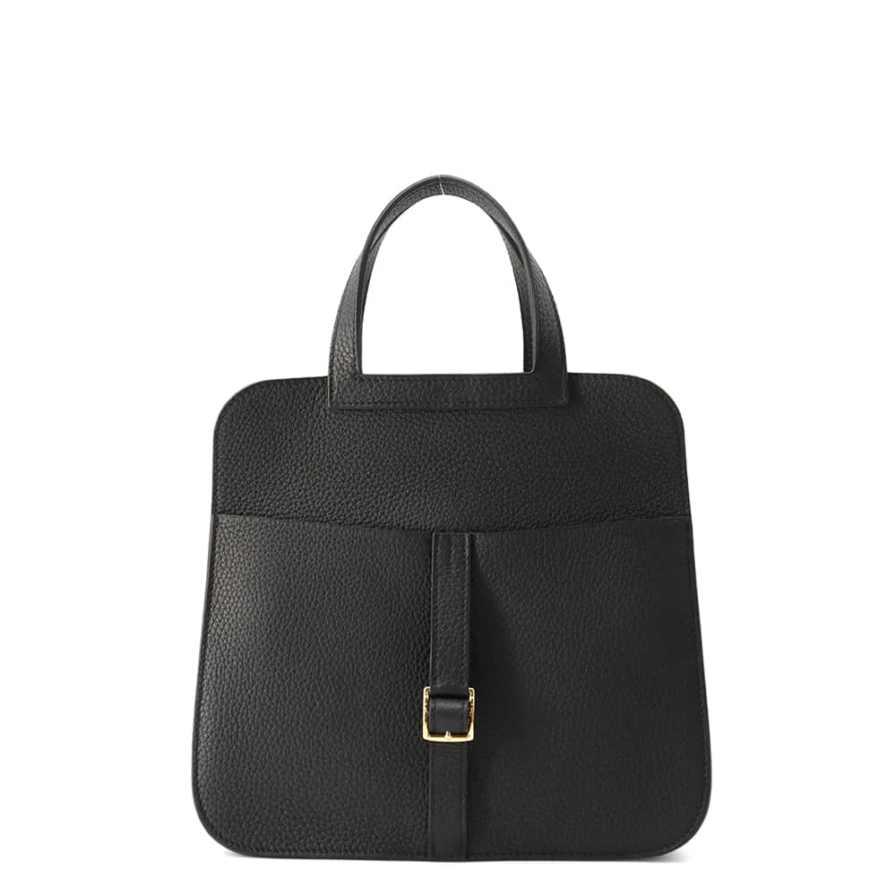 HERMES Halzan Black Taurillon Clemence Size 25