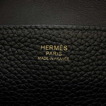 将图像加载到图库查看器中，HERMES Halzan Black Taurillon Clemence Size 25
