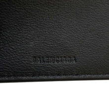 Load image into Gallery viewer, BALENCIAGA Perforated logo tri-fold compact wallet Black594312 Leather
