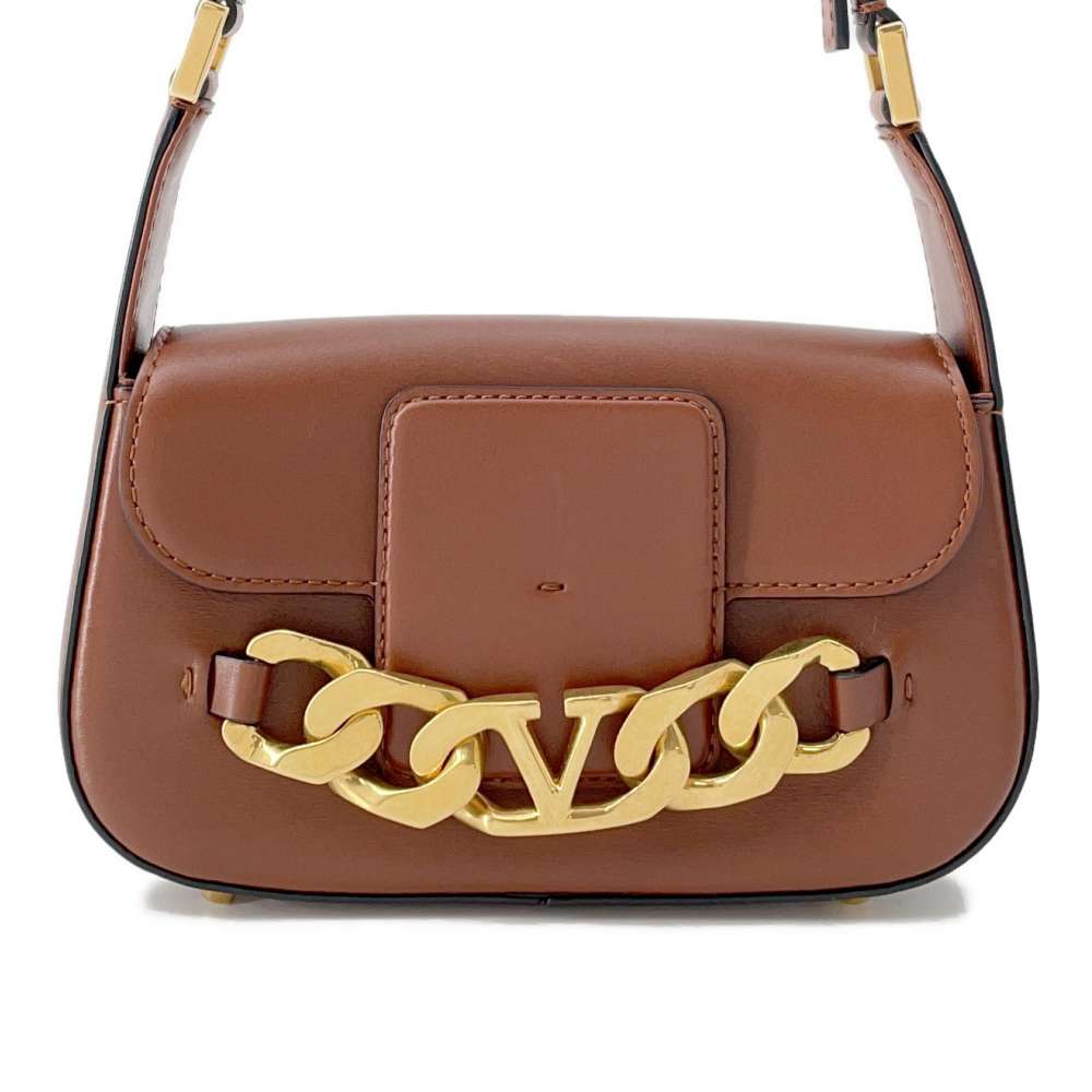 Valentino Garavani V Logo Flap Shoulder Bag Brown1W2B0K81ZHF Leather