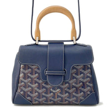 将图像加载到图库查看器中，GOYARD Saigon Navy BlueSAIGONMINTY12CL12P PVC Coated Canvas Leather Wood Size Mini
