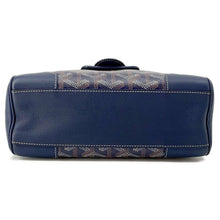 将图像加载到图库查看器中，GOYARD Saigon Navy BlueSAIGONMINTY12CL12P PVC Coated Canvas Leather Wood Size Mini
