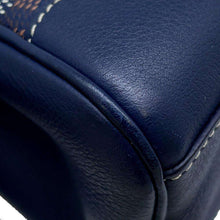 将图像加载到图库查看器中，GOYARD Saigon Navy BlueSAIGONMINTY12CL12P PVC Coated Canvas Leather Wood Size Mini
