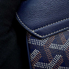 将图像加载到图库查看器中，GOYARD Saigon Navy BlueSAIGONMINTY12CL12P PVC Coated Canvas Leather Wood Size Mini
