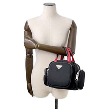 Load image into Gallery viewer, PRADA Multi-pocket 2WAY Shoulder Bag Black/Red1BB061 Nylon
