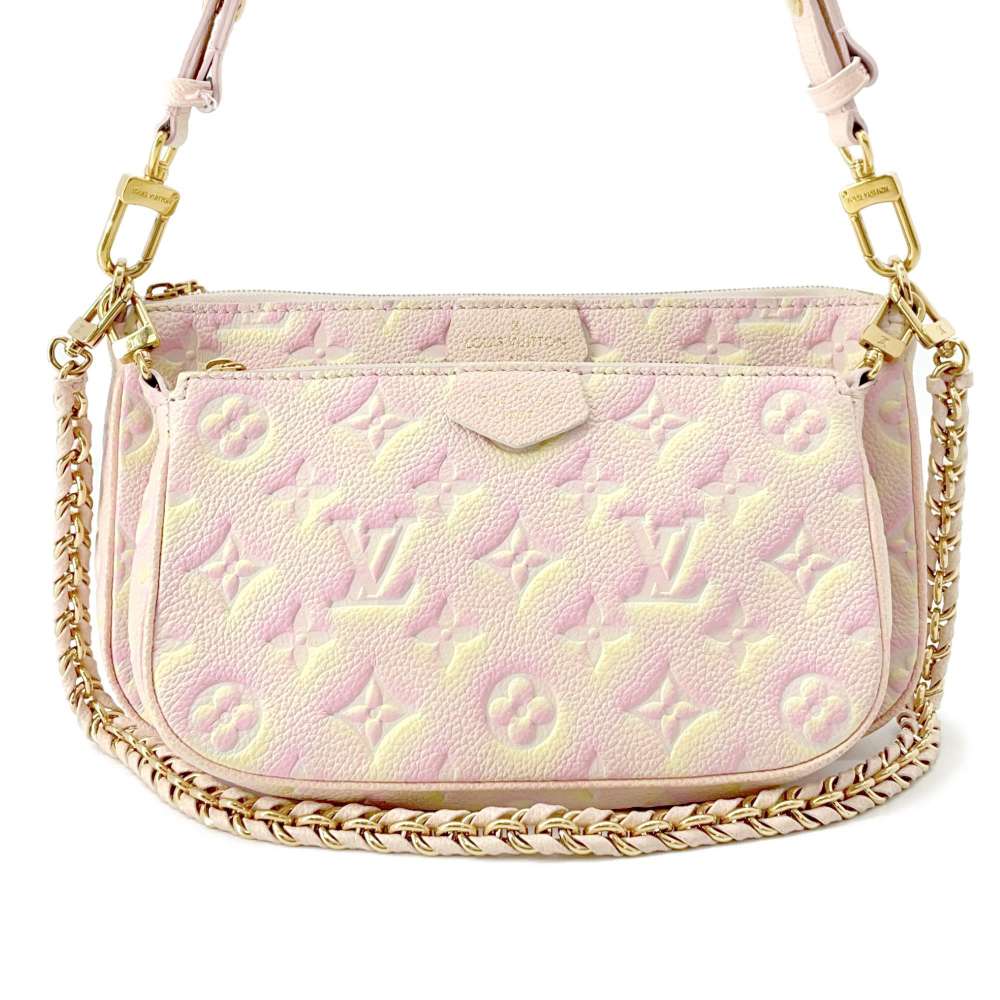 LOUIS VUITTON Multi Pochette Accessoires PinkM46093 Monogram Empreinte Leather