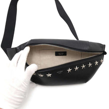 Load image into Gallery viewer, JIMMY CHOO Finsley Star Studded Crossbody Bag Black Leather
