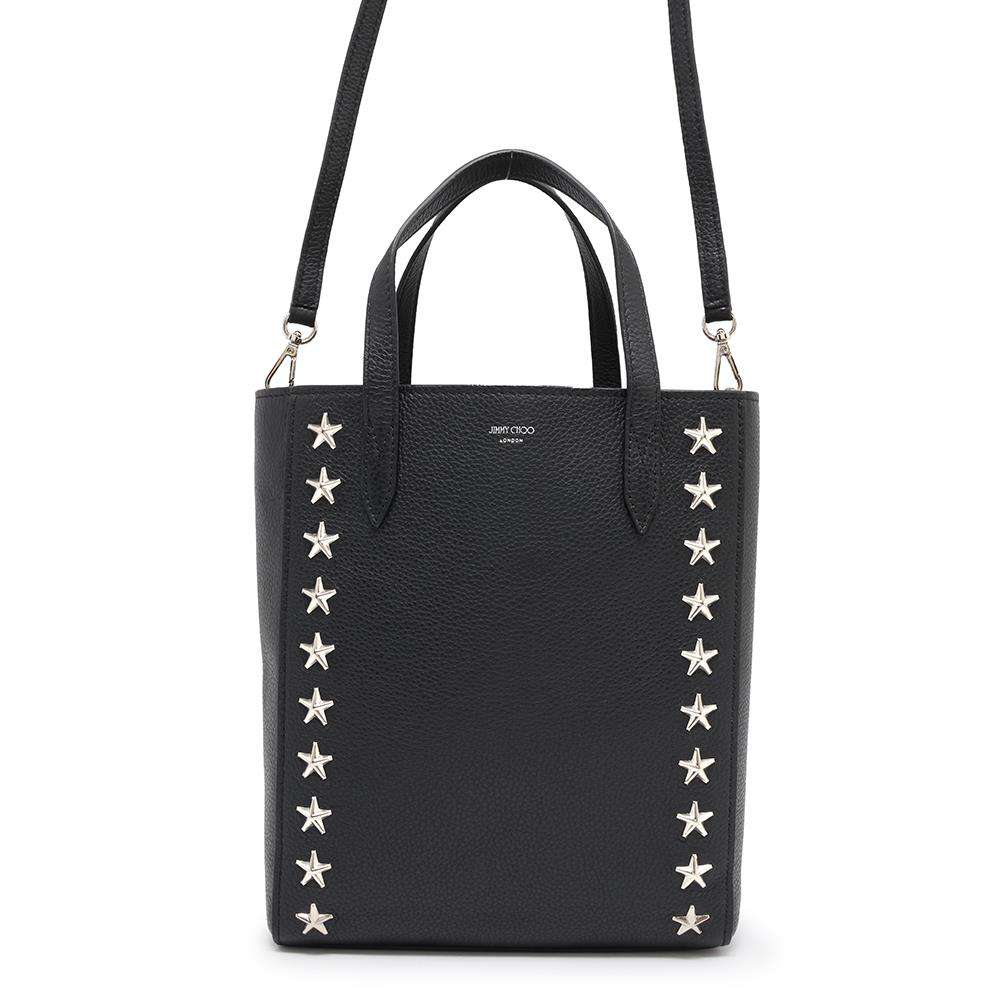 JIMMY CHOO Pegasi StarStudded 2WAYTote Bag Black Leather