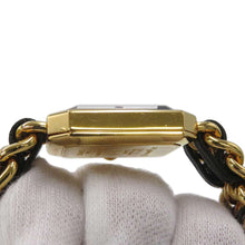 将图像加载到图库查看器中，CHANEL Premiere S W20mm×H26ｍｍ Gold Plated Leather Black DialH0001
