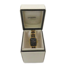 将图像加载到图库查看器中，CHANEL Premiere S W20mm×H26ｍｍ Gold Plated Leather Black DialH0001
