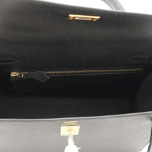 将图像加载到图库查看器中，HERMES Kelly Sellier Black Epsom Size 25
