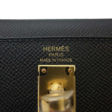 将图像加载到图库查看器中，HERMES Kelly Sellier Black Epsom Size 25
