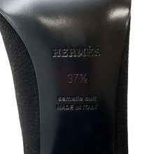 Load image into Gallery viewer, HERMES Jenna Short Boots Black Knit Leather Size 37H
