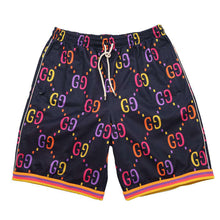 将图像加载到图库查看器中，GUCCI Jumbo GG technical jersey shorts Size XL Navy/Multicolor701630 Polyester55% Cotton45%
