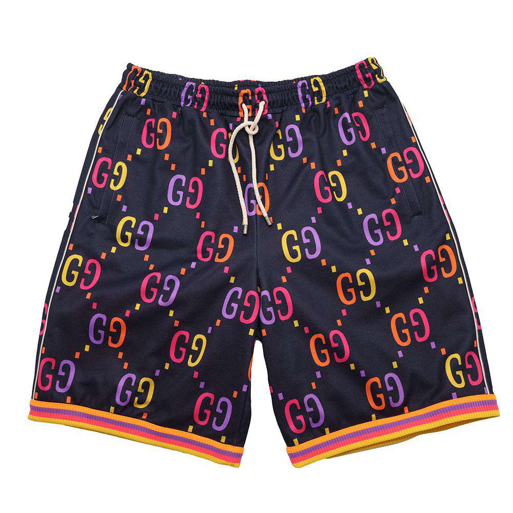 GUCCI Jumbo GG technical jersey shorts Size XL Navy/Multicolor701630 Polyester55% Cotton45%