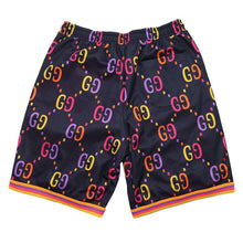 Load image into Gallery viewer, GUCCI Jumbo GG technical jersey shorts Size XL Navy/Multicolor701630 Polyester55% Cotton45%
