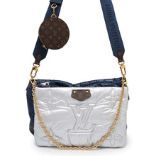 将图像加载到图库查看器中，LOUIS VUITTON Maxi Multi-Pochette Accessoires Navy/SilverM21057 Recycled MetallicNylon
