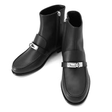 将图像加载到图库查看器中，HERMES Kelsey short boots Black Calf Leather Size 35
