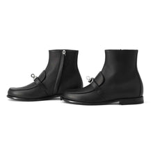 将图像加载到图库查看器中，HERMES Kelsey short boots Black Calf Leather Size 35
