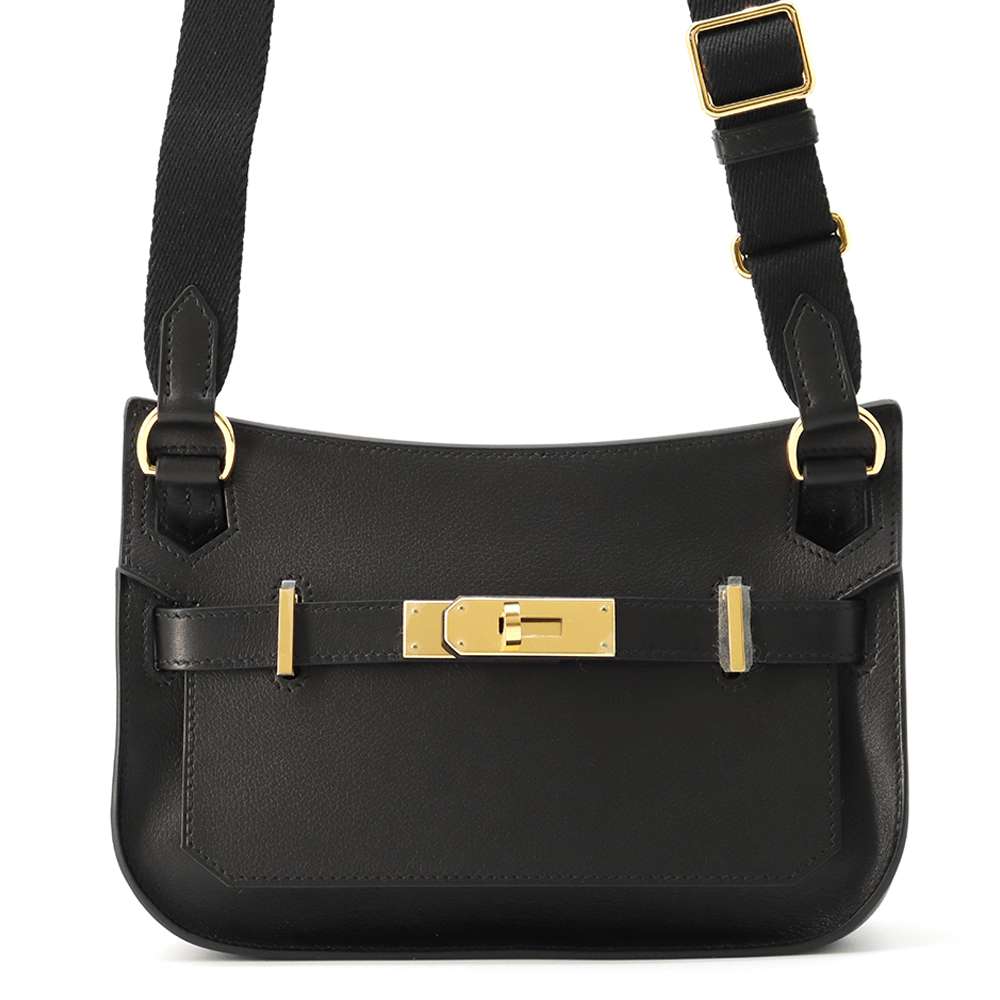 HERMES Jypsiere Black Evercolor Size Mini