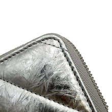 将图像加载到图库查看器中，BALENCIAGA Crash Continental Wallet Zip Around Long Cloth Silver766447 Calf Leather
