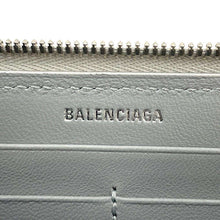 将图像加载到图库查看器中，BALENCIAGA Crash Continental Wallet Zip Around Long Cloth Silver766447 Calf Leather
