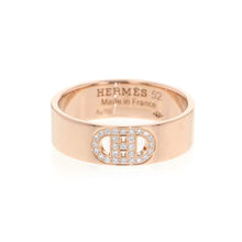 Load image into Gallery viewer, HERMES H Dunkle Ring PM Size 52/#12 PM 18K Pink Gold
