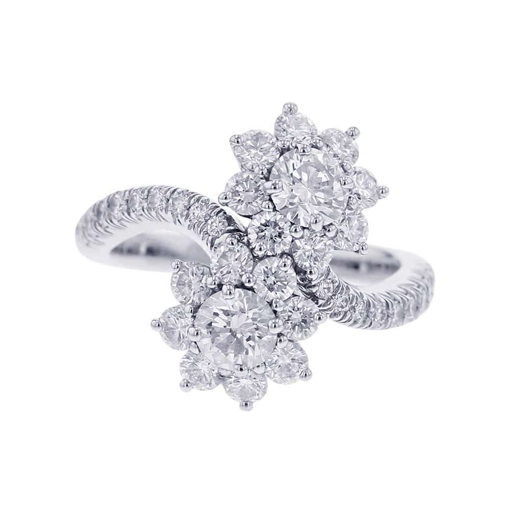 HARRY WINSTON Sunflower Twin Ring Size Approximately 11FRDPTW003SF Pt950