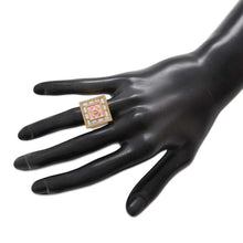 将图像加载到图库查看器中，CHANEL CC Logo Ring PinkABD181 Gold Plated Rhinestone
