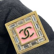 将图像加载到图库查看器中，CHANEL CC Logo Ring PinkABD181 Gold Plated Rhinestone
