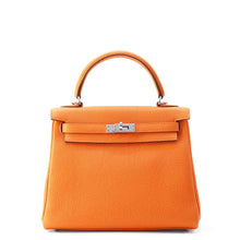 将图像加载到图库查看器中，HERMES Kelly Retourne Orange Togo Leather Size 25
