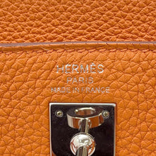 将图像加载到图库查看器中，HERMES Kelly Retourne Orange Togo Leather Size 25
