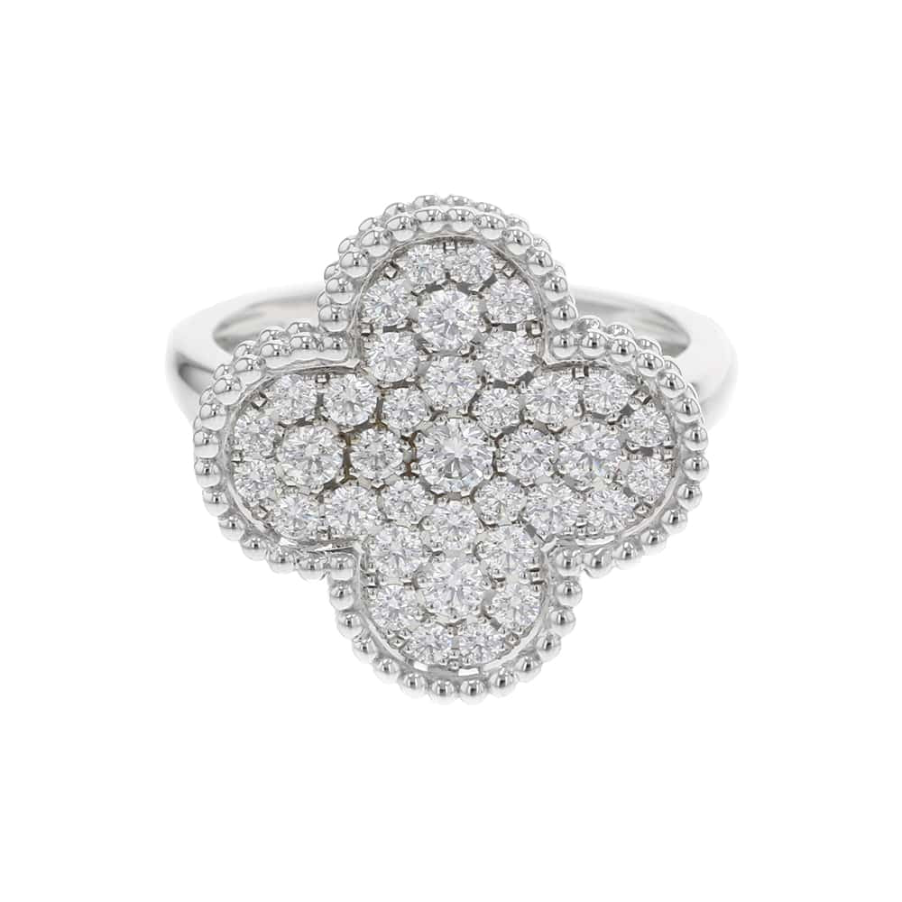 Van Cleef & Arpels Magic Alhambra Ring Size 59/#19VCARN9WU59/VCARN9WU00 18K White Gold