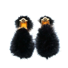 将图像加载到图库查看器中，HERMES Earrings 《Olympe/Fauve Le Circus》 BlackH100055F 01 Metal Feather
