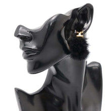 Load image into Gallery viewer, HERMES Earrings 《Olympe/Fauve Le Circus》 BlackH100055F 01 Metal Feather
