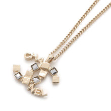 Load image into Gallery viewer, CHANEL CC Logo Necklace Champagne GoldABC817 Metal strass
