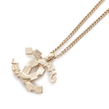 Load image into Gallery viewer, CHANEL CC Logo Necklace Champagne GoldABC817 Metal strass
