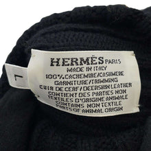 将图像加载到图库查看器中，HERMES Gloves [Dinan] Size L Black Cashmere Leather
