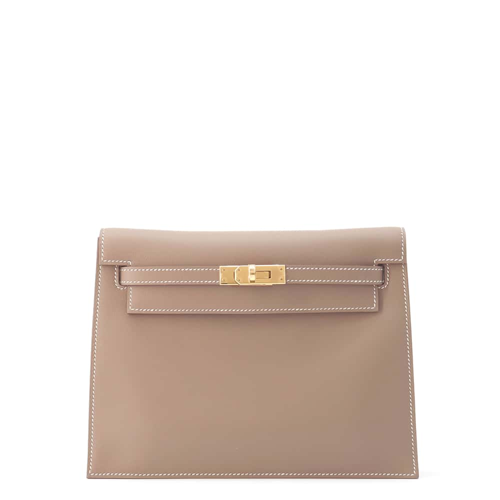 HERMES Kelly dance 2 Etoupe Swift Leather