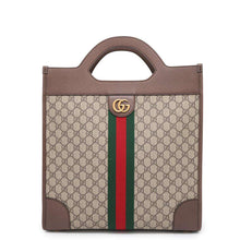 Load image into Gallery viewer, GUCCI Ophidia GGMedium Tote Bag Brown/Beige547941 GG SupremeCanvas Leather
