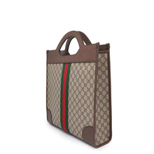 Load image into Gallery viewer, GUCCI Ophidia GGMedium Tote Bag Brown/Beige547941 GG SupremeCanvas Leather
