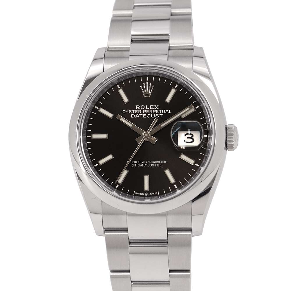 ROLEX Datejust 36 W36mm Stainless Steel Bright Black Dial126200