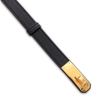 将图像加载到图库查看器中，HERMES Kelly belt Black Epsom
