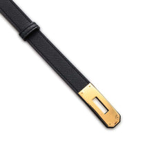 将图像加载到图库查看器中，HERMES Kelly belt Black Epsom
