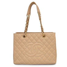 Load image into Gallery viewer, CHANEL CC Logo Matelasse GST BeigeA50995 Caviar Leather
