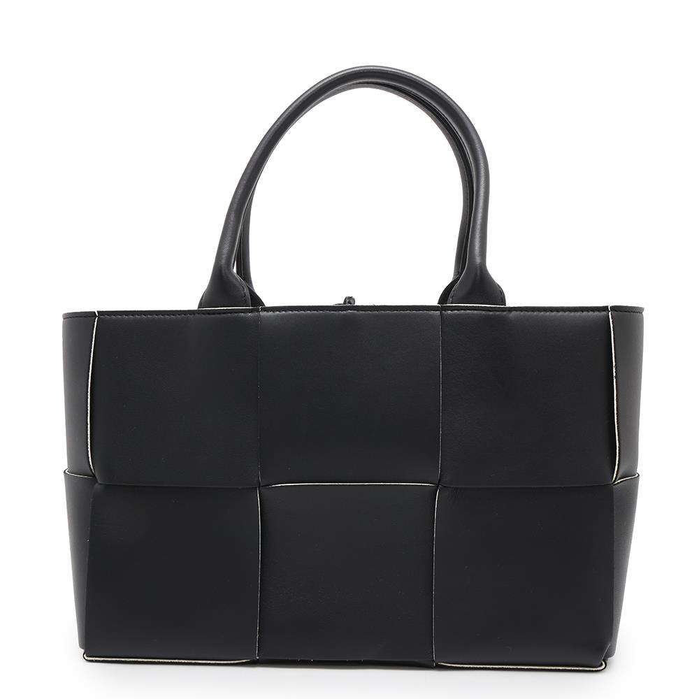 Bottega Veneta Arco Tote Bag Black/White652867 Calf Leather Size Small